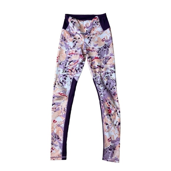 Lucy Pink Purple Colorful Yoga Leggings with Inner Pocket - Size XS - Picture 1 of 6